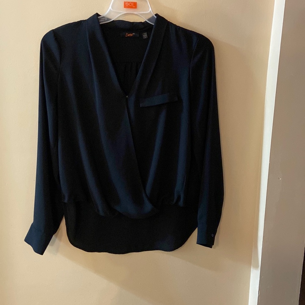 Dex metropolitan black sheer blouse size medium